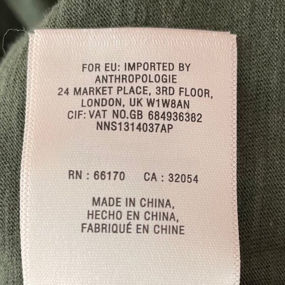 Anthropologie Maeve LS Frill Neck Ruched Sleeve Cotton Modal Top Green XS NWOT - Picture 11 of 12